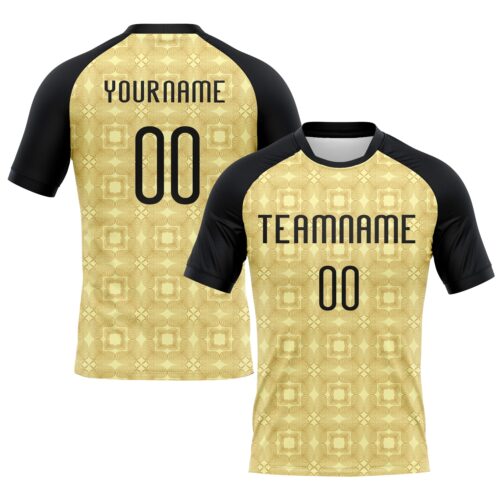 Volleyball0124 Custom Neon Yellow Black-White Geometric Shape Sublimation Volleyball Uniform Jersey