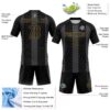 Custom Black Gray-Old Gold Geometric Shape Sublimation Volleyball Uniform Jersey