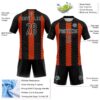 Custom Black Orange-White Geometric Shape Sublimation Volleyball Uniform Jersey