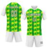 Custom Neon Green White-Black Abstract Shape Sublimation Volleyball Uniform Jersey
