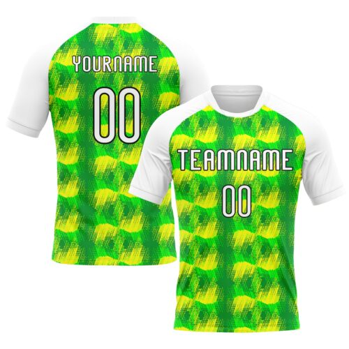 Volleyball0134 Custom Neon Green White-Black Abstract Shape Sublimation Volleyball Uniform Jersey
