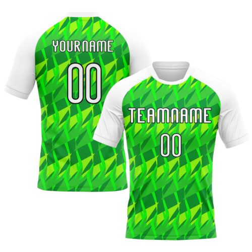 Volleyball0135 Custom Neon Green White-Black Abstract Shape Sublimation Volleyball Uniform Jersey