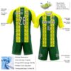 Custom Light Yellow Green-Black Abstract Shape Sublimation Volleyball Uniform Jersey