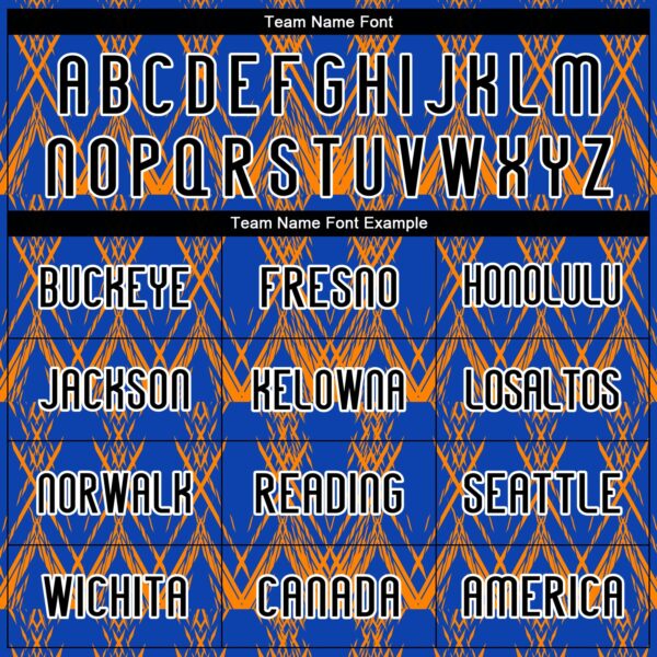 Custom Thunder Blue Black-Bay Orange Abstract Shape Sublimation Volleyball Uniform Jersey