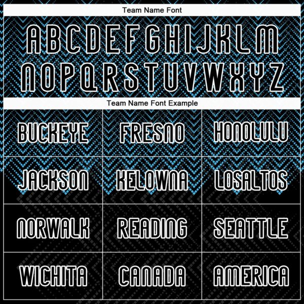 Custom Black Sky Blue-White Geometric Shape Sublimation Volleyball Uniform Jersey