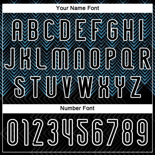 Custom Black Sky Blue-White Geometric Shape Sublimation Volleyball Uniform Jersey