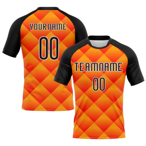 Volleyball0162 Custom Red Black-Yellow Geometric Shape Sublimation Volleyball Uniform Jersey