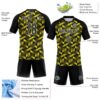 Custom Light Yellow Black-White Geometric Shape Sublimation Volleyball Uniform Jersey