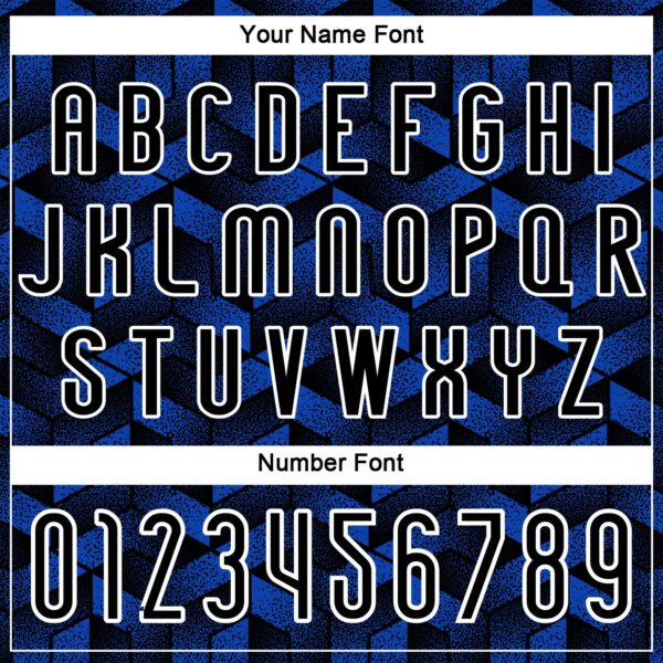 Custom Thunder Blue Black-White Geometric Shape Sublimation Volleyball Uniform Jersey