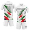 Custom White Black Red-Kelly Green Palestine Geometric Shape Sublimation Volleyball Uniform Jersey