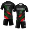 Custom Black Red-Kelly Green Palestine Geometric Shape Sublimation Volleyball Uniform Jersey