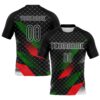 Custom Black Red-Kelly Green Palestine Geometric Shape Sublimation Volleyball Uniform Jersey