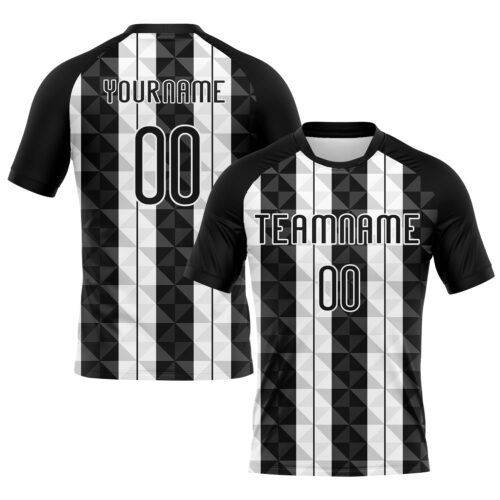 Volleyball0187 Custom Black White Geometric Shape Sublimation Volleyball Uniform Jersey