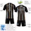 Custom Black Old Gold-White Geometric Shape Sublimation Volleyball Uniform Jersey