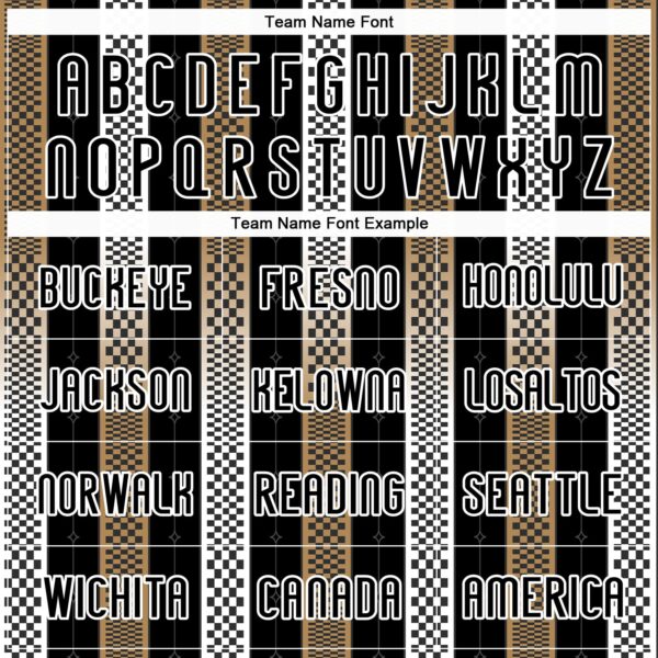 Custom Black Old Gold-White Geometric Shape Sublimation Volleyball Uniform Jersey