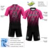 Custom Pink Black-White Lines Sublimation Volleyball Uniform Jersey