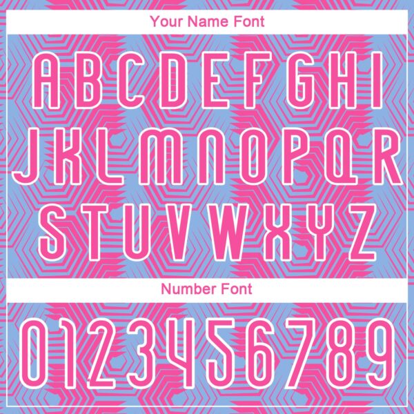 Custom Light Blue Pink-White Geometric Shape Sublimation Volleyball Uniform Jersey