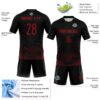 Custom Black Red Zigzag Sublimation Volleyball Uniform Jersey