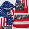 Custom Red US Navy Blue-Black 3D American Flag And Largemouth Bass Fish Fishing Sports Pullover Sweatshirt Hoodie