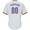 Custom White Blue Navy-Orange Authentic Throwback Rib-Knit Baseball Jersey Shirt