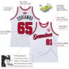 Custom White Red-Black Authentic Throwback Basketball Jersey