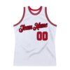 Custom White Red-Black Authentic Throwback Basketball Jersey