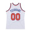 Custom White Orange-Royal Authentic Throwback Basketball Jersey