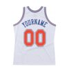 Custom White Orange-Royal Authentic Throwback Basketball Jersey