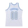 Custom White Light Gray-Light Blue Authentic Throwback Basketball Jersey
