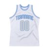 Custom White Light Gray-Light Blue Authentic Throwback Basketball Jersey