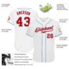 Custom White Red-Light Blue Authentic Baseball Jersey