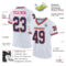 Custom White Navy-Red Mesh Authentic Throwback Football Jersey