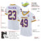 White0535-1 Custom White Purple-Gold Mesh Authentic Throwback Football Jersey