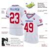 Custom White Red-Royal Mesh Authentic Throwback Football Jersey