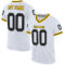 White0538 Custom White Black-Gold Mesh Authentic Throwback Football Jersey