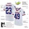 Custom White Royal-Orange Mesh Authentic Throwback Football Jersey