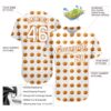 Custom White White-Texas Orange 3D Pattern Design Halloween Pumpkins Funny Faces Authentic Baseball Jersey