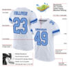 Custom White Light Blue-Royal Mesh Authentic Football Jersey