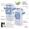 Custom White Light Blue-Steel Gray Mesh Authentic Football Jersey