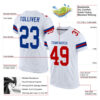 Custom White Royal-Red Mesh Authentic Football Jersey