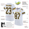 Custom White Black-Gold Mesh Authentic Football Jersey