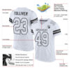 Custom White White-Black Mesh Authentic Football Jersey