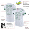 Custom White Silver-Green Mesh Authentic Football Jersey