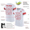 Custom White White-Red Mesh Authentic Football Jersey