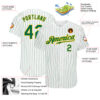 Custom White Kelly Green Pinstripe Kelly Green-Gold Authentic Baseball Jersey