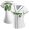 Custom White Neon Green-Black Authentic Baseball Jersey