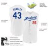 Custom White Royal-Red Authentic Sleeveless Baseball Jersey