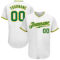 Custom White Kelly Green-Gold Authentic Baseball Jersey