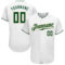 Custom White Green-Cream Authentic Baseball Jersey