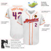 Custom White Purple-Orange Authentic Baseball Jersey